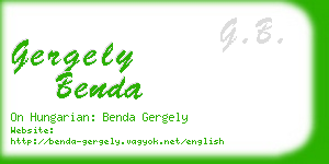 gergely benda business card